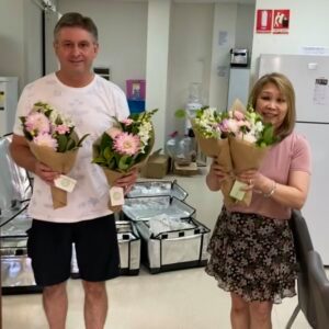 Volunteers getting ready to deliver Little Flowers