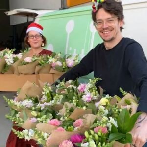 Little Flowers team with donated flowers