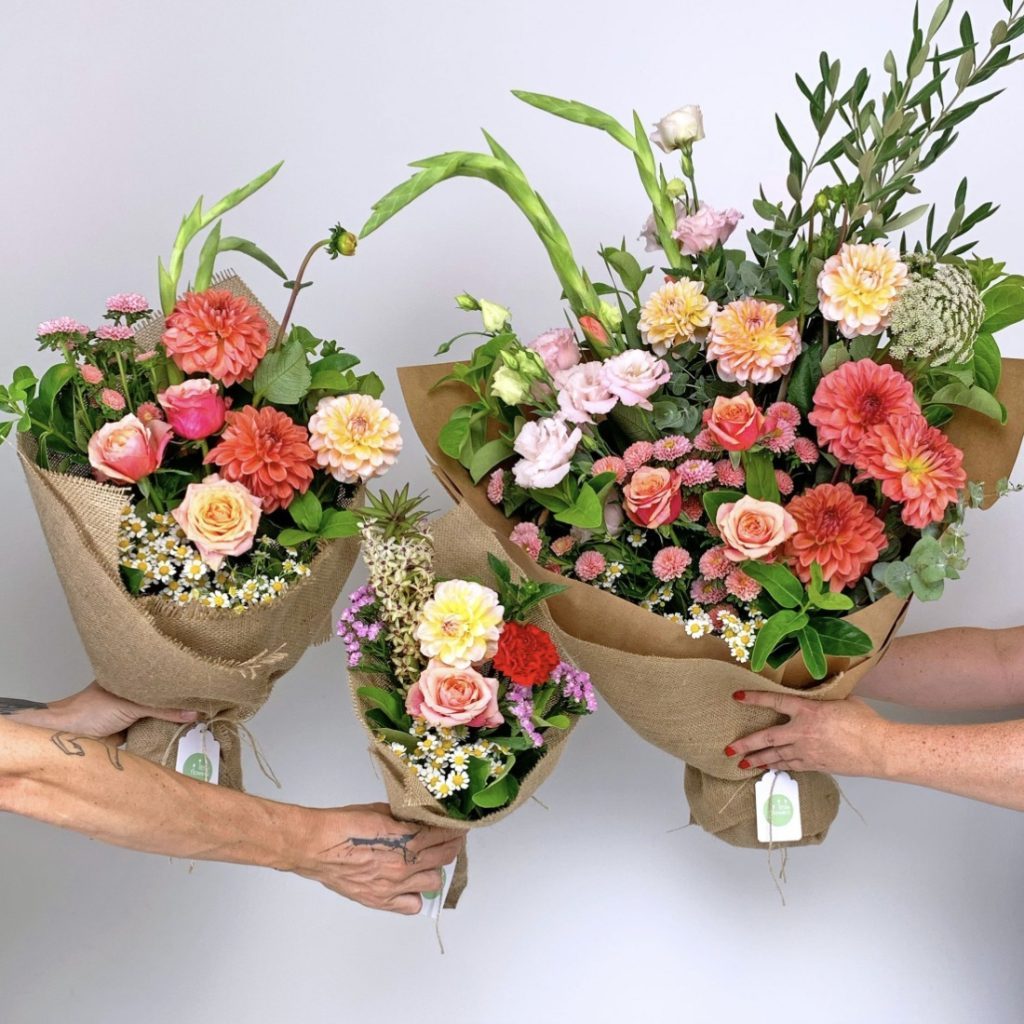 Three bouquets, in little, large and luxe sizes