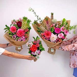 Three sizes of the Daily Mixed Bouquet—Little, Large and Luxe.