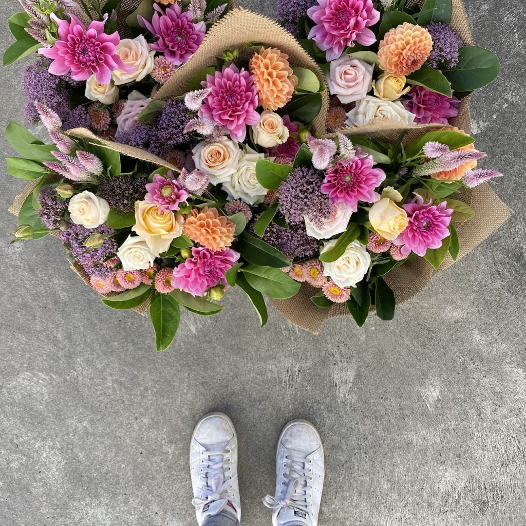 A box of Surprise Subscription flowers ready for dispatch