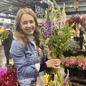 Florist selecting bunches at the Sydney Flower Market