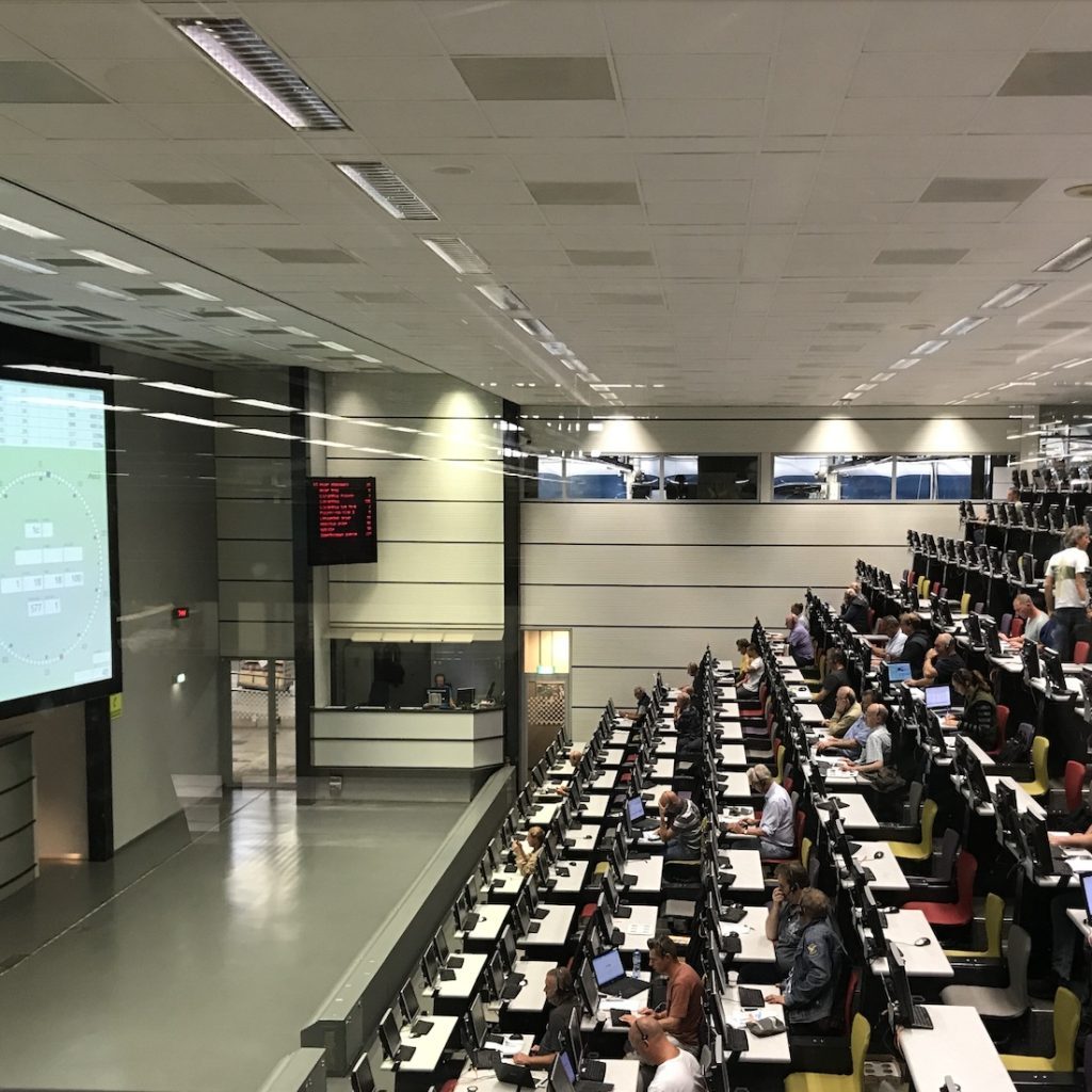 Industrial flower auction room in Europe