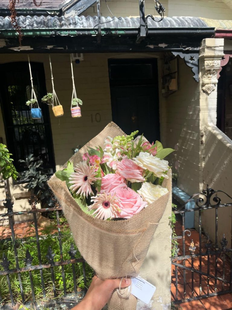 Flowers arriving at a classic Inner West terrace