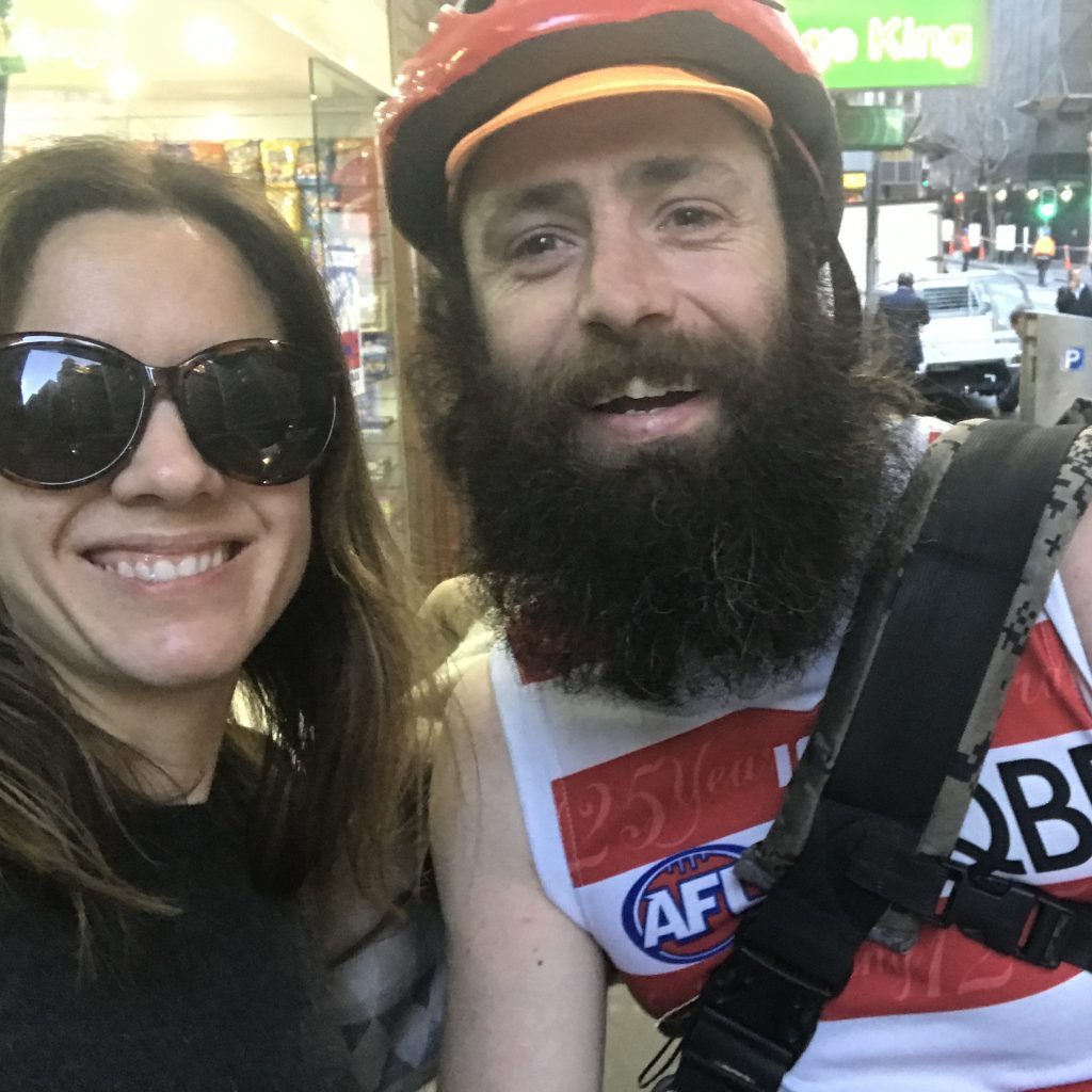 Courier Joe with founder Sarah rendezvous in the CBD